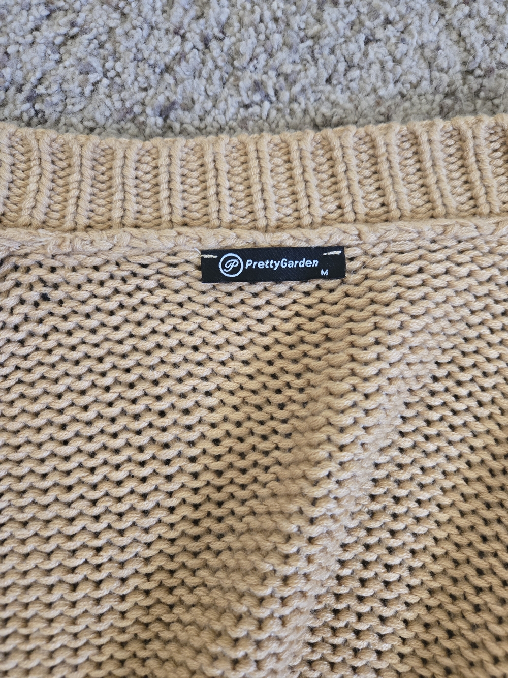 Open-Front Knit Cardigan Sweater - Camel - Picture 7 of 7